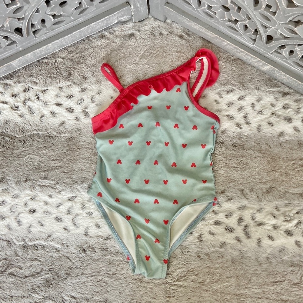 Junk Food x Disney swimsuit girls 2T Minnie Mouse tropical beach pool party